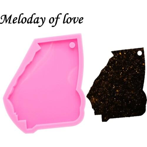 Shiny Georgia tate keychain molds for keychains DIY epoxy model resin keychain mold silicone rubber DY0216