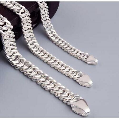 BOCAI real s925 sterling silver Europe and the United States fashion sideways whip bracelet men