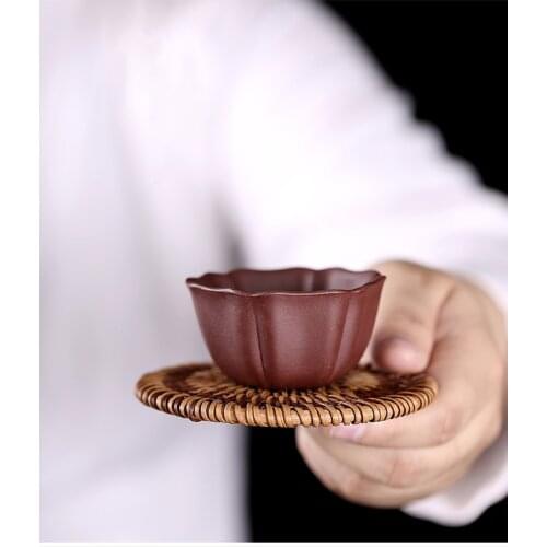 Zisha tea cups purple clay cup 30ml yixing cup pu er tea tools kungfu tea cup