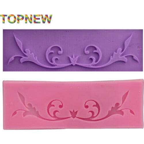 DIY Flower Vine Lace Cake Chocolate Silicone Moulds Pastry Tools Jello Sugar Fondant Silicone Candy Cake Molds C1942