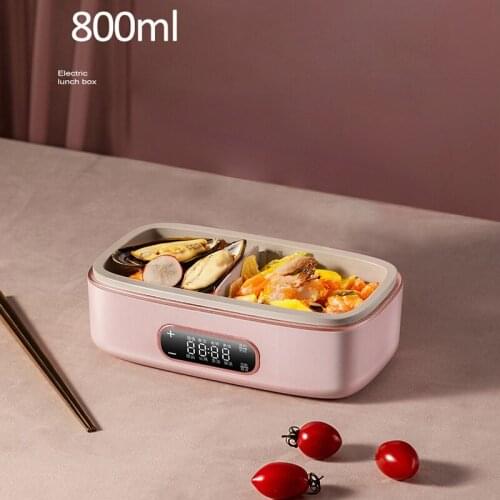 ZK30 220V Electric Lunch Box Mini Rice Cooker Steamer Lunch Box for Home Office School Travel Cooking Raw Food 800ML