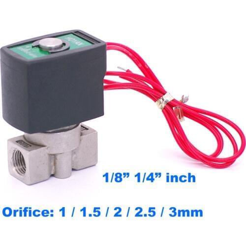 SPU series SPU-01/02 Normally Close 2 way Stainless steel water solenoid valve BSP Port G1/8" G1/4" Orifice 1/1.5/2/2.5/3mm