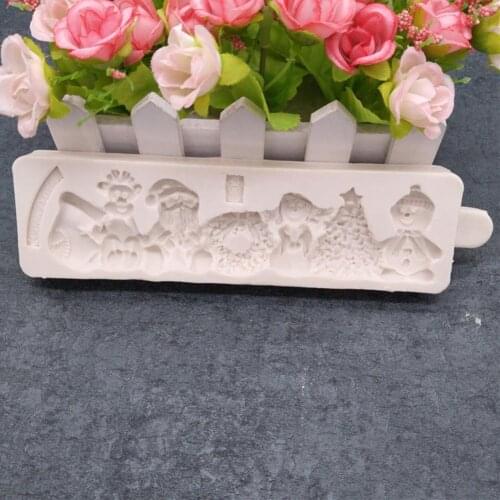 Flexible Durable Cake Decorating Fondant Mold Silicone Christmas Cake Mold Lovely for Party