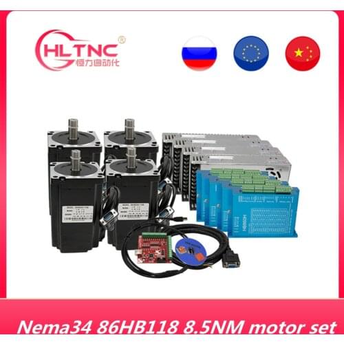 Hot sale ! !CNC kit Nema 34 86HB250-118B 8.5Nm close loop servo Motor & HBS860H / HBS86H driver+400w power supply for CNC