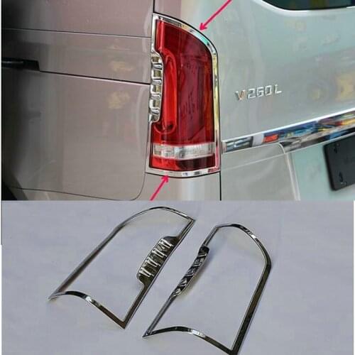 Chrome Rear Tail light Bezel Garnish Surround trim cover frame Taillight for mercedes benz V-CLASS V-Klass V250 V260 Vito W447