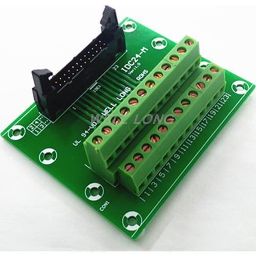 IDC24 2x12 Pins 0.1" Male Header Breakout Board, Terminal Block, Connector
