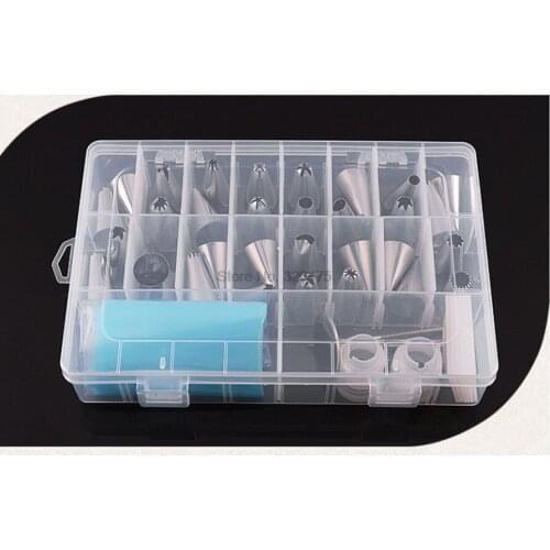 By dhl 200set high quality 24pcs/set Dessert Cake Decorating Tip Sets With Box Icing Piping Nozzles Pastry Tips