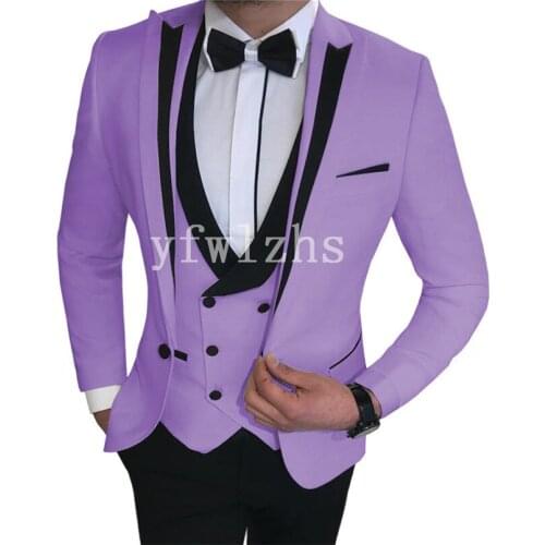 Handsome One Button Groomsmen Peak Lapel Groom Tuxedos Wedding Dress Men Suits Blazer Prom Dinner (Jacket+Pants+Tie+Vest) B121