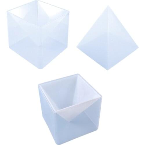 U90E Creative Pyramid Table Ornaments Crystal Epoxy Resin Mold Home Desk Decortaions Casting Silicone Mould DIY Crafts Jewelry