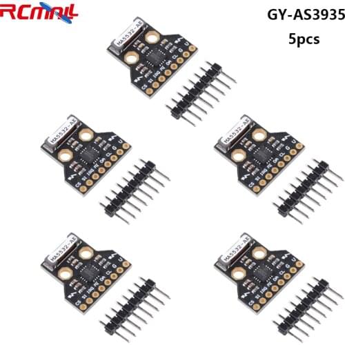 5Pcs GY-AS3935 AS3935 Breakout Light-ning Detector Digital Sensor Board Module SPI I2C Thunder Storm Distance Detection FZ3480
