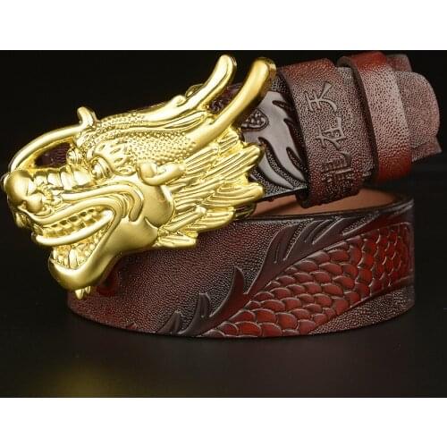 Mens Leather Retro Belts for Men Genuine Leather Ratchet Belt Automatic Buckle Wide:35mm Men Automatic Buckle Belt Cowboy