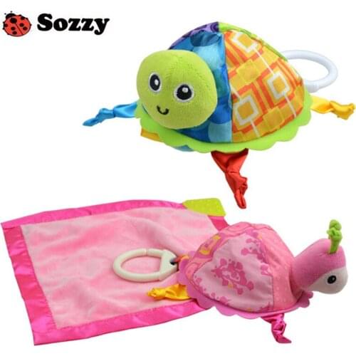 New Hot Sale Sozzy Baby Rattle Toys Sozzy Little Turtle Plush Toy Infant Appease Towels Doll Baby Turtle Toys Appease Towels