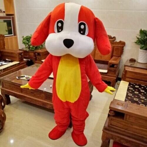 New Happy Carnival Mascot Halloween Red Puppy Cosplay Performance Costume Adult Birthday Party Advertising Parade Set