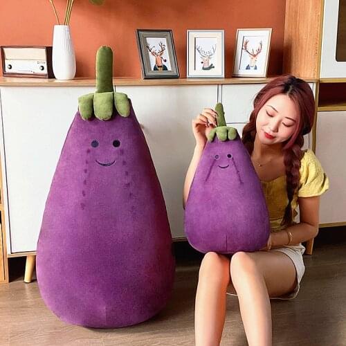 28/45/80CM Huge Size Plush Eggplant Toys for Children Gift Cute Fun Doll Plushie Creative Gift for Kids Baby Birthday Present