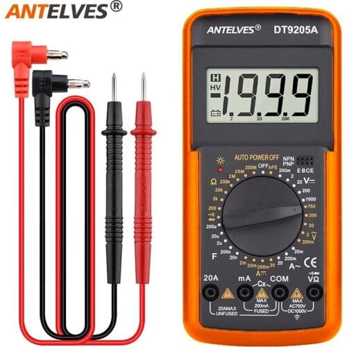 Professional Digital Multimeter MY9205A Multimeter Tester Manual Range Voltage Meter True RMS Transistor Tester Electrician Tool
