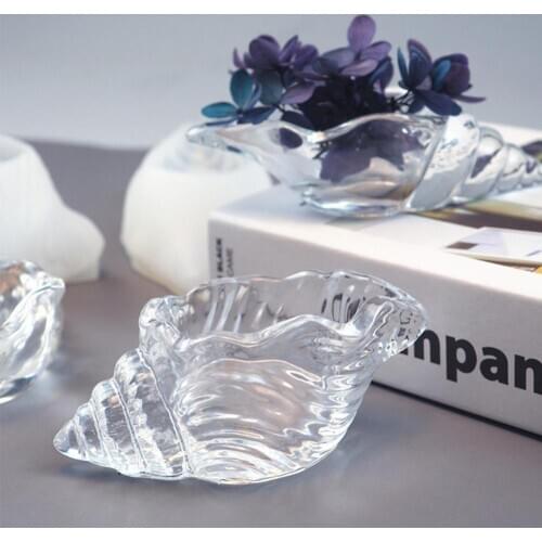 DIY Conch Silicone Mold Epoxy Mirror 3D Conch Casting Mold for Making Jewelry Storage Tray Makeup Sponge Rack Holder Home Decor