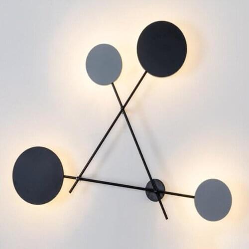 Modern Industry Round Wall Lamps Bedroom Bedside Lamp Led Wall Sconce Light Fixtures Black Iron Luminaire Indoor Loft Home
