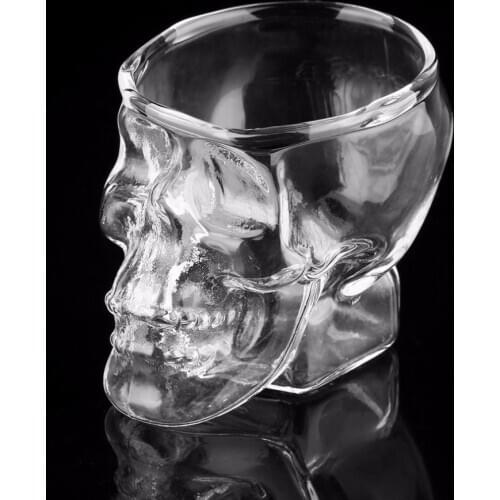Skull Head Shot Glass Cup Wine Mug Beer Glass Mug Crystal Whisky Vodka Tea Coffee Cup 80ml Gift Water Bottlediscount