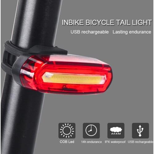 INBIKE Bike Light Bicycle Taillight Bike Accessories bisiklet aksesuar Waterproof Riding Rear light Led USB Chargeable MTB Bike
