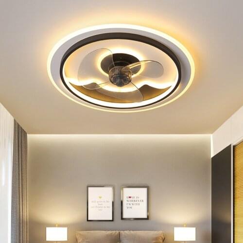 Modern round led lamp with ceiling fan without blades bedroom ceiling fan with remote control ceiling fans with light