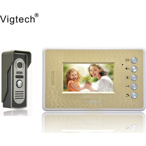 Vigtech Home Wired Cheap 4.3' inch LCD Color Video Door Phone DoorBell Intercom System IR Night vision Camera FREE SHIPPING
