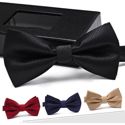 High Quality 2017 New Luxury Groom Wedding Bowtie Mens Solid Business Bow Tie Men Plaid Butterfly Neckties Striped Bowtie