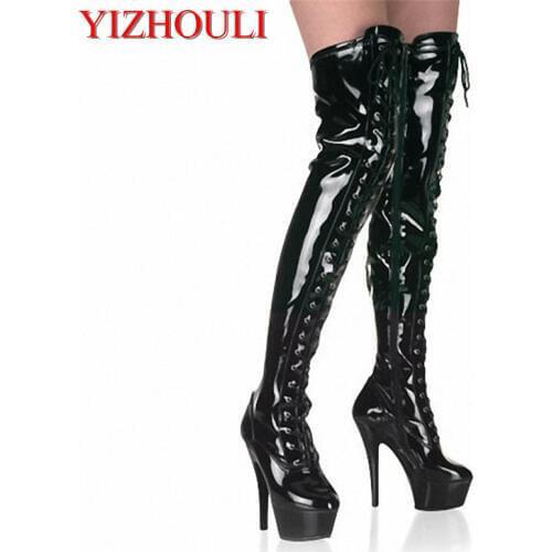 6 inches of sexy female gladiators thigh high boots fine platform striptease nightclub with 15 cm high heels boots boots