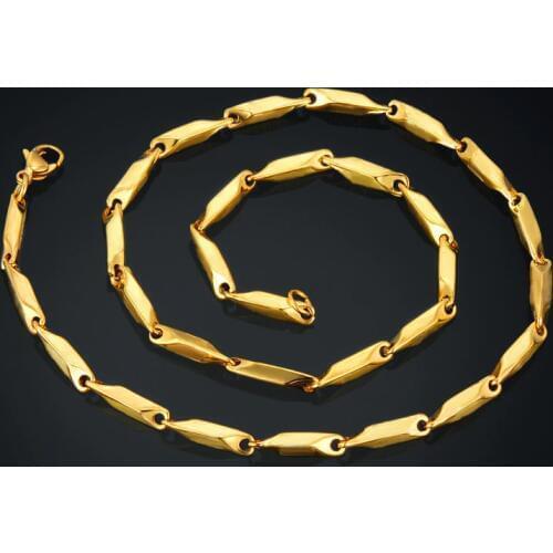 3mm Gold Chain For Men Women Jewelry Gold Color Stainless Steel Link Chain Necklaces Wholesale Collier