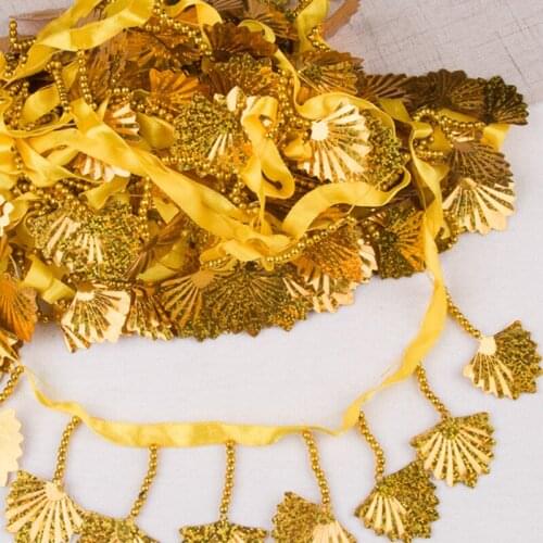 Gold and silver stage costume accessories handmade DIY accessories beaded fan-shaped sequin lace accessories