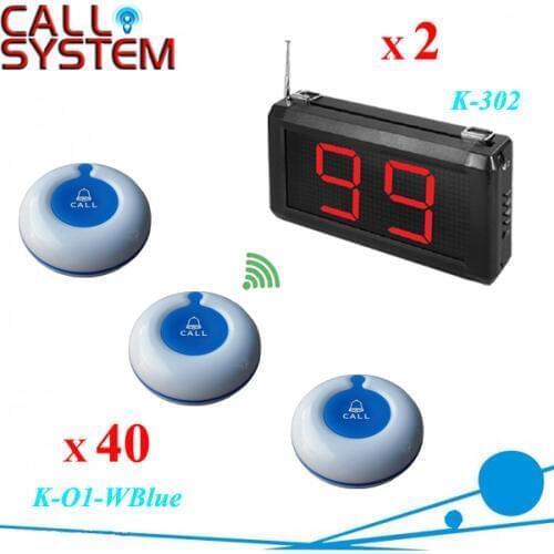 1 set Digital Call Bell System 2 display panel with 40 table transmitter wireless equipment