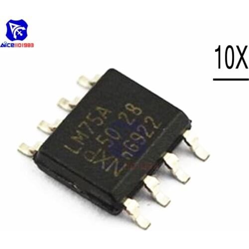 Diymore 10 PCS/Lot IC Chips LM75AD LM75A LM75 SOP-8 8 Pins Transceiver Resistor SMD Integrated Circuit