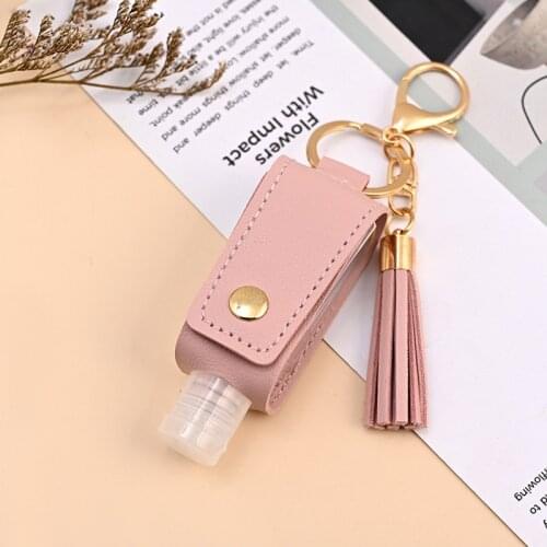 30ml Empty Portable Hand Sanitizer Bottle Keychain Holder Reusable Bottle Hand Washing Gel Storage Bottle with Keychain