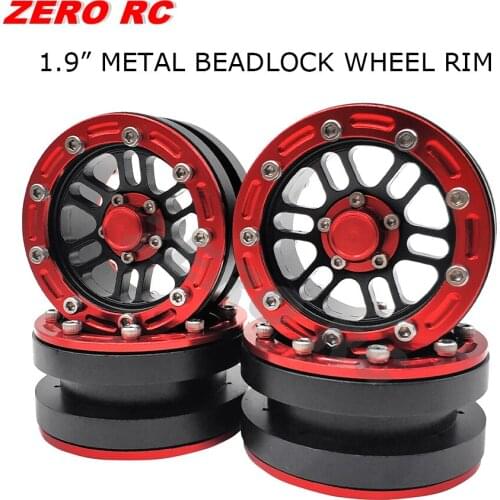 4PCS ROCK CRAWLER METAL 1.9 Inch Beadlock Wheel For AXIAL SCX10 TRX-4 9SCX10 II JEEP RC CAR