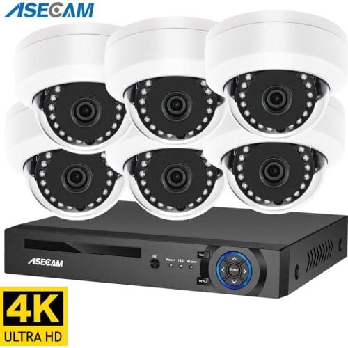 4K Ultra HD 8MP Security Camera System h.265 POE NVR Kit CCTV Outdoor Metal White Dome Video Surveillance K10 IP Camera Set