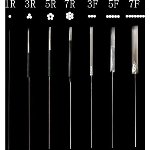 500pcs Traditional Tattoo microblading Needles&Tips Semi-Permanent Makeup Tattoo Eyebrow&Lip Munsu Machine needles 0.35mm*50mm