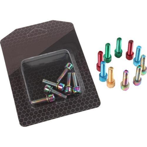 6Pcs/Set Aluminium Alloy Bike Bicycle Bike Hollow Stem Bolts Screw Accessory Cycling Fixing Screw for Bicycle Bottle Holder