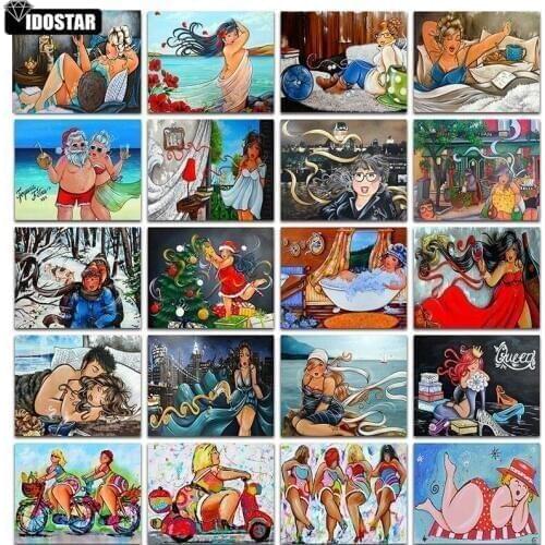 5D Full Square Drill 5D DIY Diamond Painting "Cartoon Big woman" 3D Full Round Embroidery Cross Stitch Mosaic Home Decor Gift
