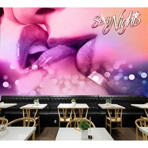 Beibehang Customized Wallpaper 3D Mural Photos Fashion Beauty Lips Background Wall Decoration Painting papel de parede