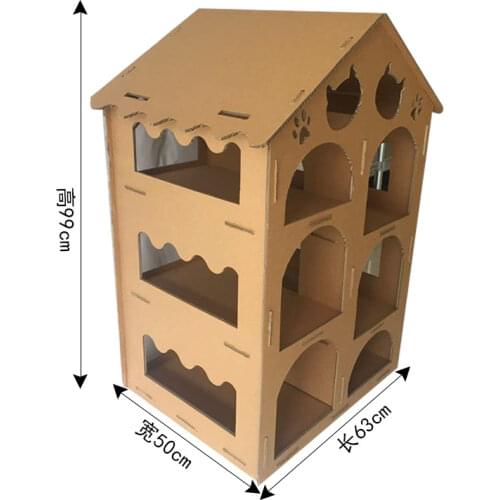 Paper furniture assemble Luxury Cat play house shelf cats products for pets scratching post cardboard cat scratcher