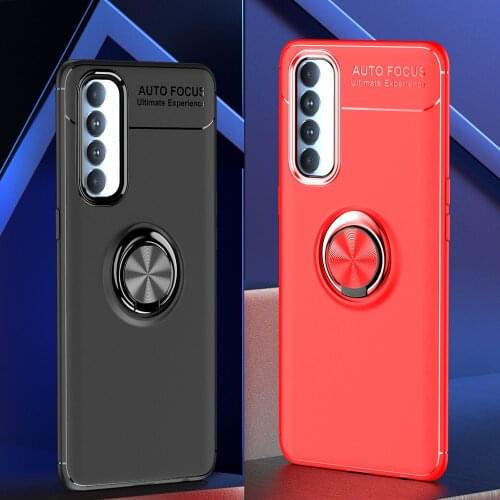 For Oppo Reno4 Case Magnetic Car Mount Protective Cover For Oppo Reno 4 Pro 4G Finger Ring Stand Shockproof Phone Cover