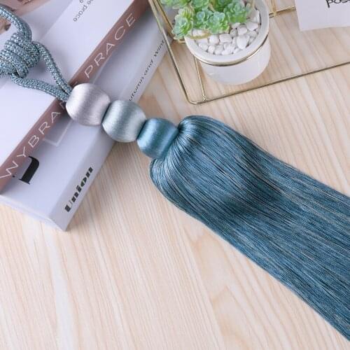 QGVLish 2Pcs Curtain Tassels Fringe Tiebacks Hanging Belts Balls Bind Ropes Brush Straps Curtain Accessories Tieback Holder
