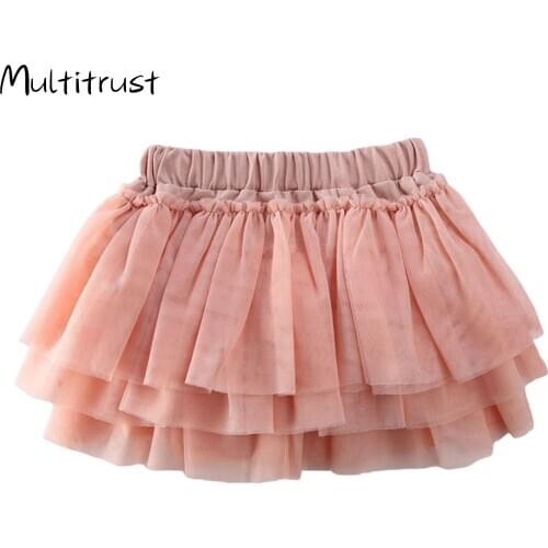 Multitrust 0-5Y Summer Kids Baby Girls Shorts Skirts Elastic Waist Solid Lace Trousers Shorts 4 Colors