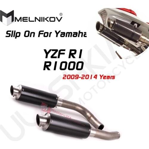Motorcycle Exhaust Muffler Escape Middle Link Contact Pipe Slip On For Yamaha YZF-R1 R1 R1000 2009 to 2014 Exhaust