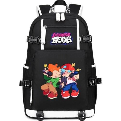 Students Friday Night Funkin FNF Canvas Backpack Teenagers Mochila School Bag Travel bags Laptop Rucksacks Bagpack