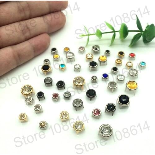 50pcs DIY materials crystal studs with claw Loose Acrylic Rhinestone Rivets For Garments rivets rhinestone studs wholsalse