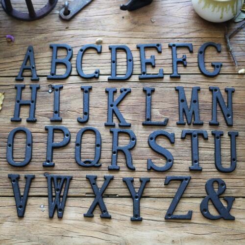 JD European Style Cast Iron 26 English Letters Iron Art 3D Three-dimensional Retro Decoration Courtyard Home Wall Decoration