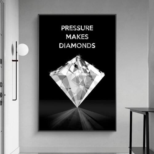 PRESSURE MAKES DIAMONDS Inspirational Canvas Painting Wall Art Posters Prints Motivational Wall Pictures for Living Room Cuadros