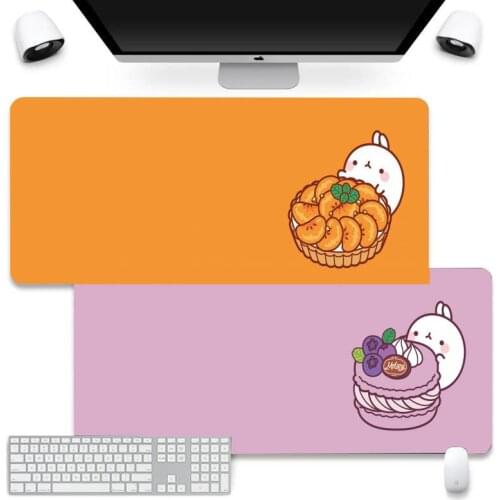 Kawaii Molang and dessert Mouse Pad Japanese Cute Girl Placemat Desktop Table Mat Student Desk Mat Cute Bunny Mouse Pad Game Mat