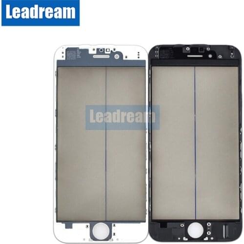 Leadream DHL 100pcs 4 in 1 Front Glass Cover For iPhone 6 6S Plus Front Glass with Frame with OCA with Polarized light Black Whi