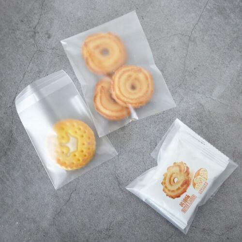 50pcs Frosted Plastic Bag 14x14cm White Self-adhesive Bags Cookies Cellophane Candy Bags Party Decoration Gifts Plastic Bags